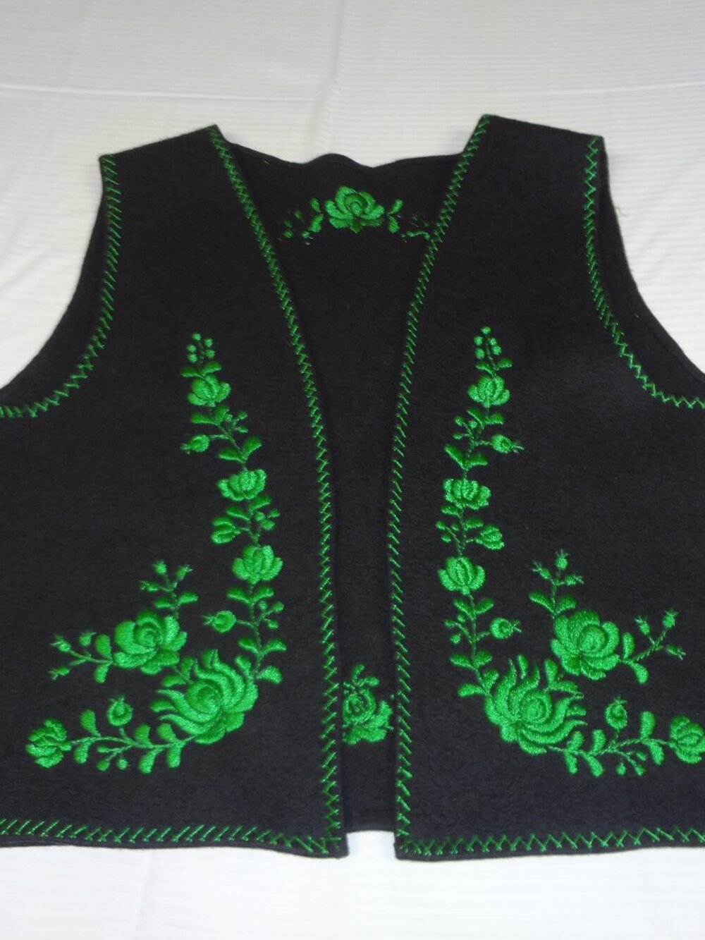VINTAGE EMBROIDERED ROSES FOLK VEST OPEN FRONT SHIRT WOMENS 2XL L725